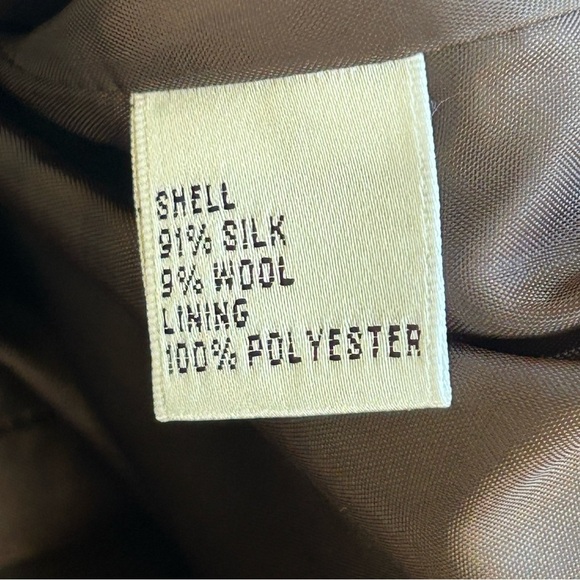 Talbots Petites Silk-Wool Blend Brown Button Front Blazer Jacket Women’s 8P - Picture 5 of 5